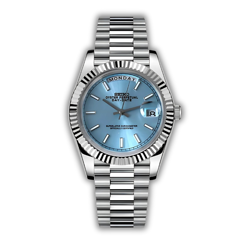 Seiko Day-Date Ice Blue - Roman Dial