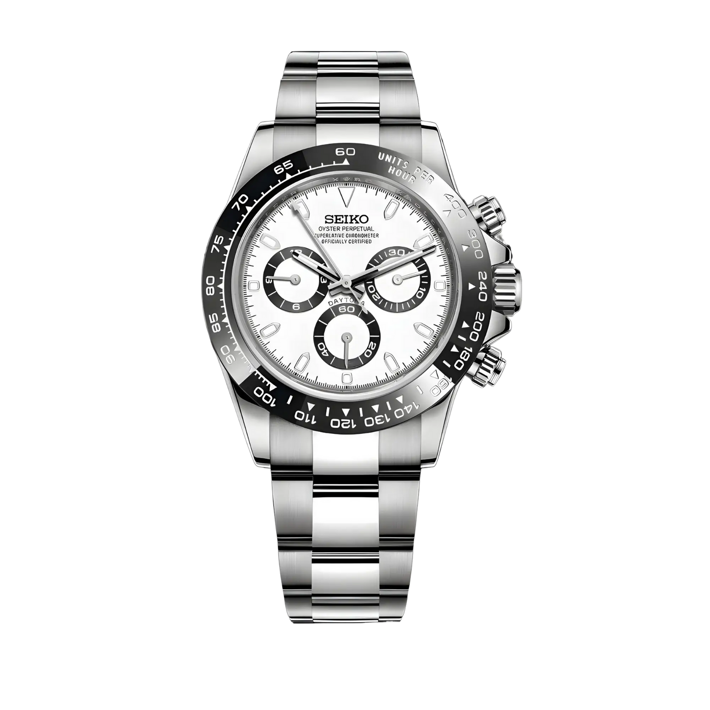 Seiko Mod Daytona - Blanche